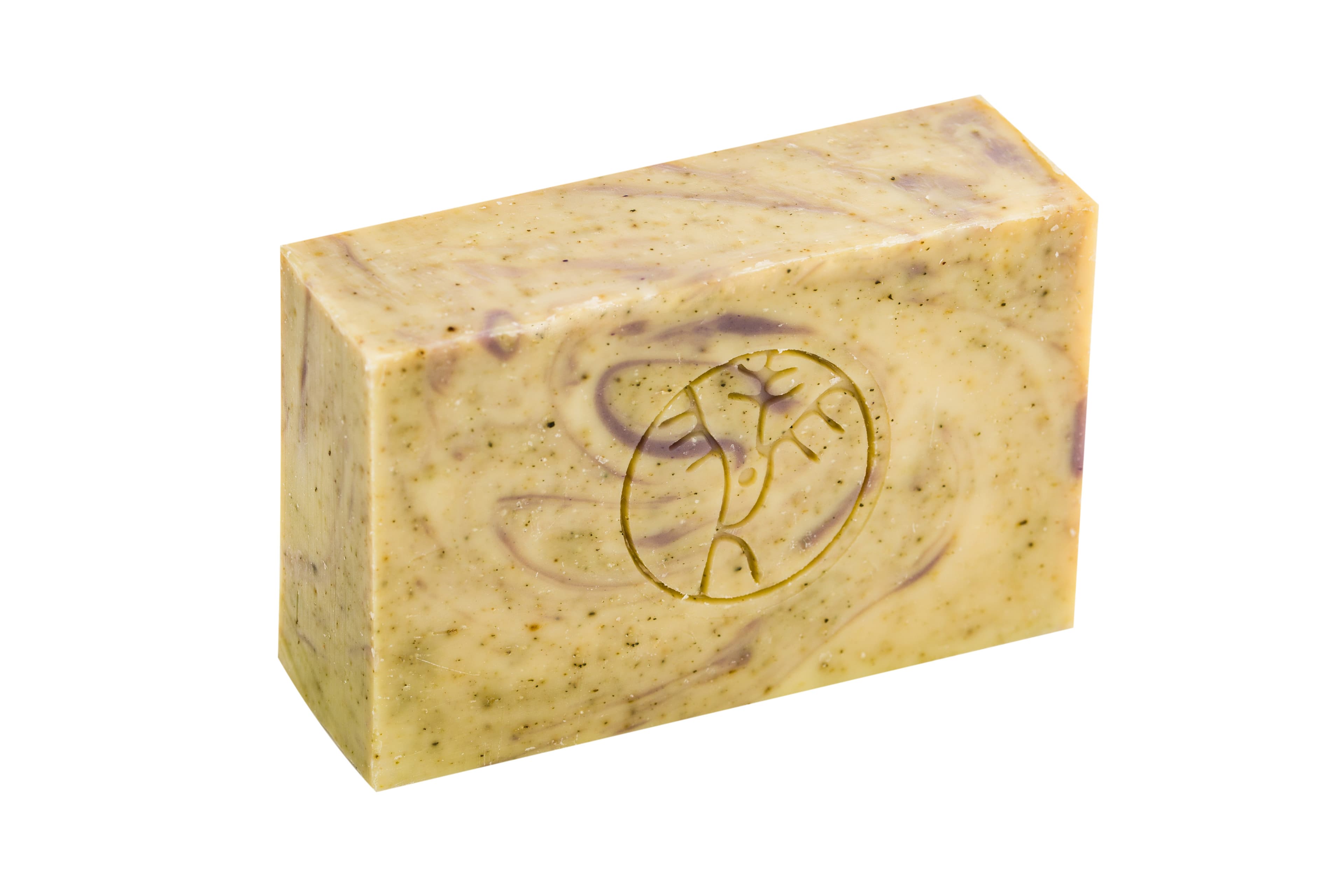 Pastilla de jabón de aceite de oliva de lavanda y ortiga family. nostalgia